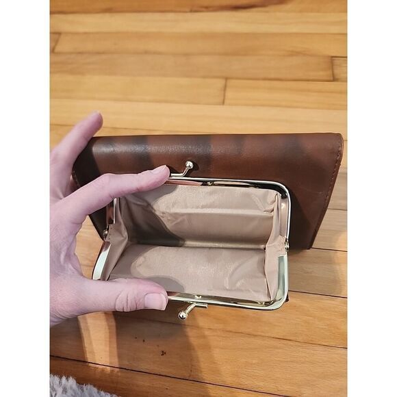 Julia Buxton Heiress Leather Card Holder Wallet Brown/ Mahogony - Picture 4 of 6